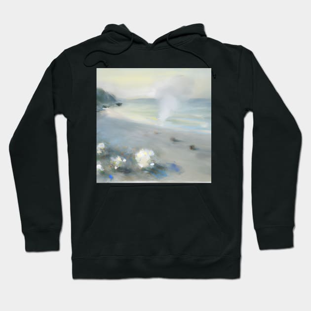 Beach Landscape Pastel Painting Hoodie by druidwolfart